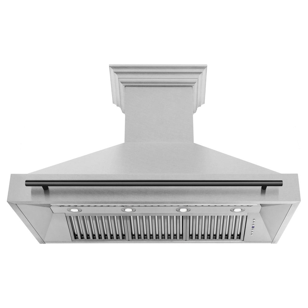 ZLINE Autograph Edition 48 Inch Stainless Steel Wall Mount Range Hood with Accent Handle (8654SNZ 48) - Professional Kitchen Ventilation for Modern Homes