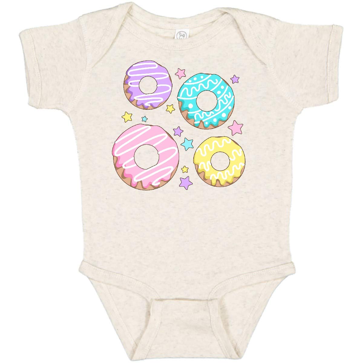 Inktastic Easter Pastel Donuts with Frosting and Stars Baby Bodysuit - Cute Easter Outfit for Infants & Toddlers - Perfect for Easter Photos, Family Gatherings & Spring Celebrations
