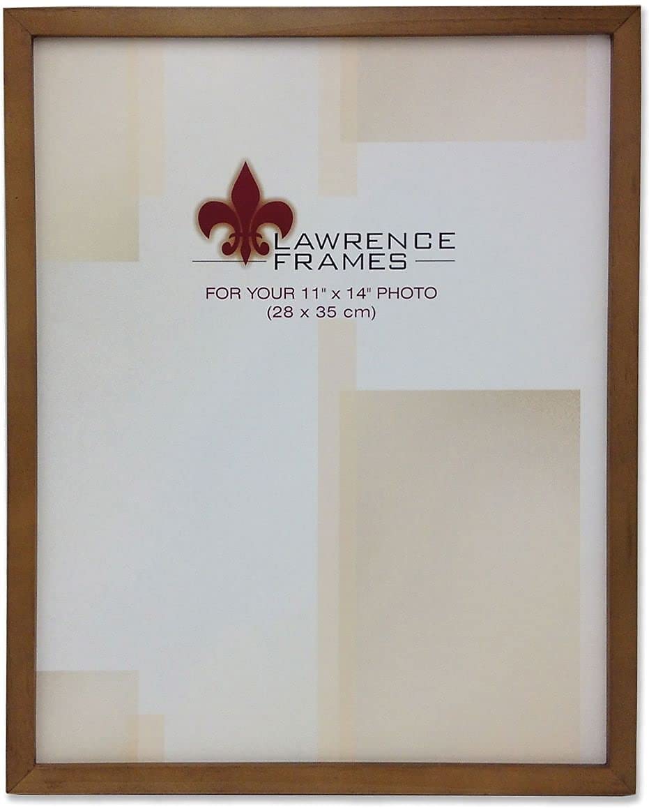 Lawrence Frames 766011 Nutmeg Wood Picture Frame 11x14 Inch - Perfect for Family Photos, Wall Decor & Home Office Display