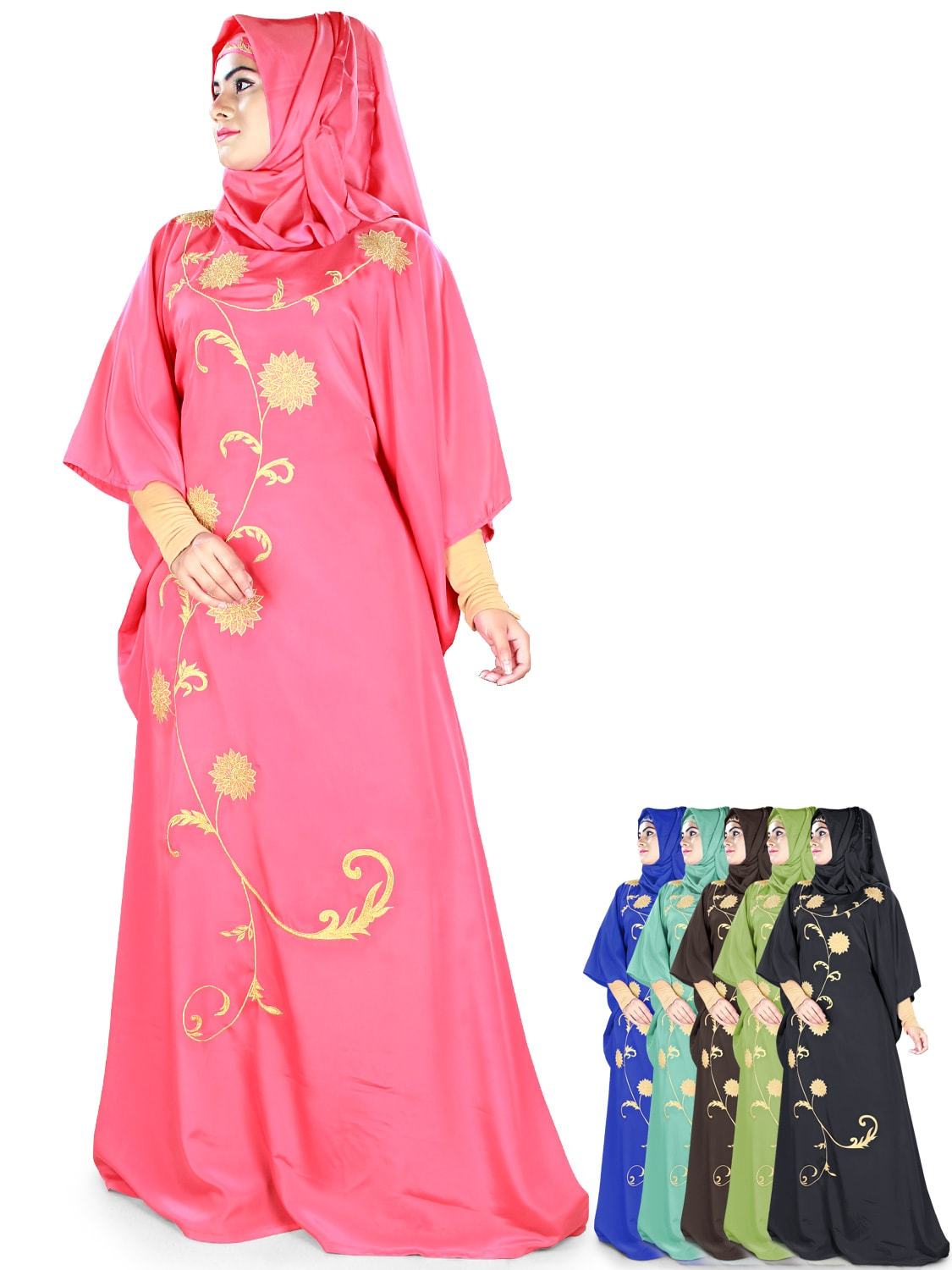 Elegant Aiza Kaftan Dress for Women - Flowy Boho Maxi Dress with Embroidery - Perfect for Beach, Vacation & Summer Outfits