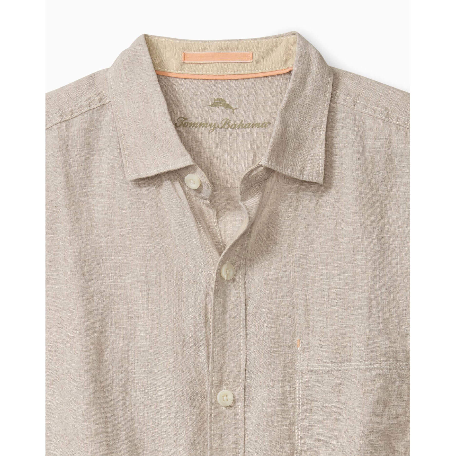 Tommy Bahama Men's Linen Camp Shirt - Short Sleeve Casual Button Down Shirt for Summer | Beach, Vacation & Outdoor Wear | Breathable & Lightweight Natural Fabric