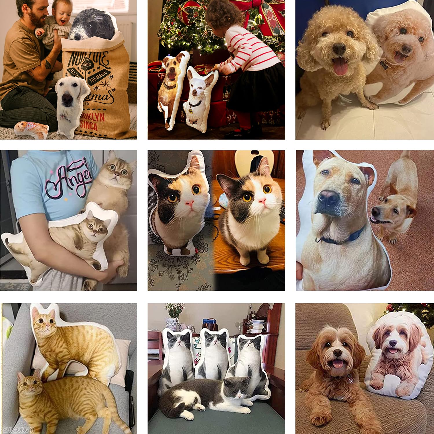 Custom Pet Pillow with Photo - Personalized Dog & Cat Face Pillow Gift, Double-Sided Printed Memorial Keepsake (14 Inch) - Perfect for Pet Lovers, Home Decor, and Heartfelt Gifts