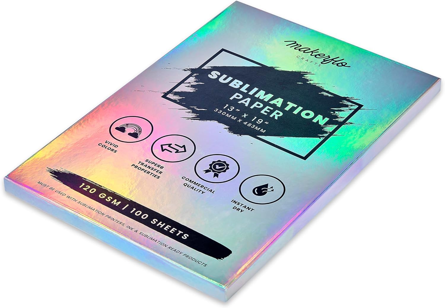 Makerflo Sublimation Paper 13 x 19 Inches - 600 Sheets Heat Transfer Paper for T-Shirts, Mugs, Tumblers, Phone Cases | Printable Stickers & DIY Projects | Perfect for Christmas Gifts, Crafts & Sublimation Blanks | Ideal for Home Decor, Personalized Gifts & Small Business Use