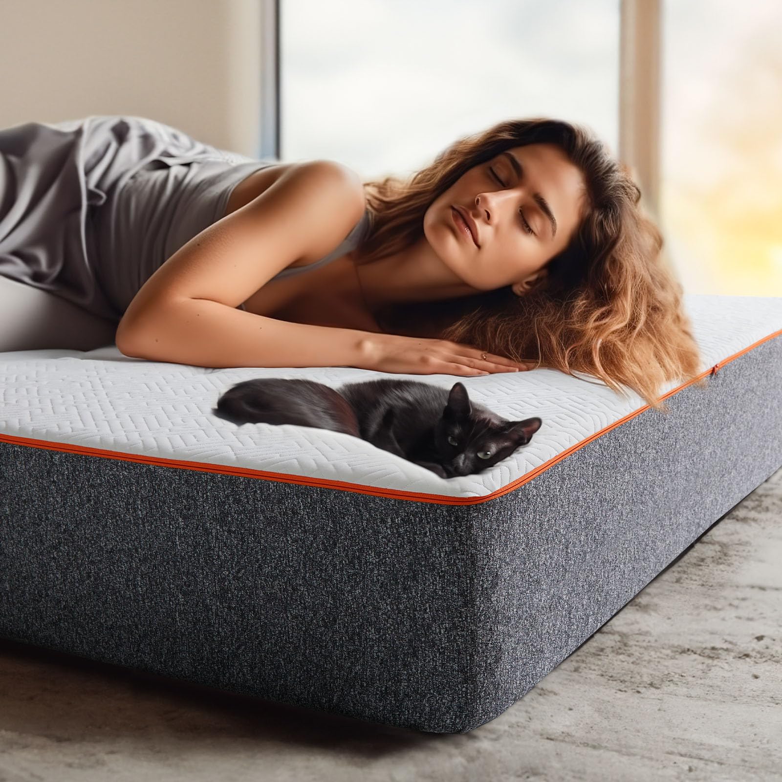 Marsail 8-inch Twin Size Gel Memory Foam Mattress - Medium Firm Mattress in a Box for Back Pain Relief & Pressure Relief, Cooling Breathable Twin Bed Mattress with Removable Zippered Cover - Perfect for Guest Rooms, Dorms, and Small Spaces