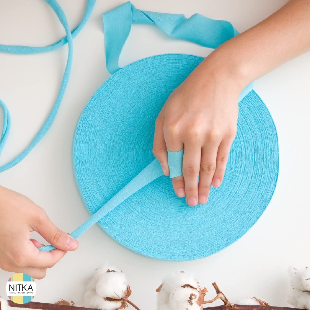 LenaLovesKnitting Nitka T-Shirt Yarn - 100% Cotton Crochet & Knitting Yarn (100m, Aquamarine) | Perfect for DIY Crafts, Baby Clothes & Home Decor Projects
