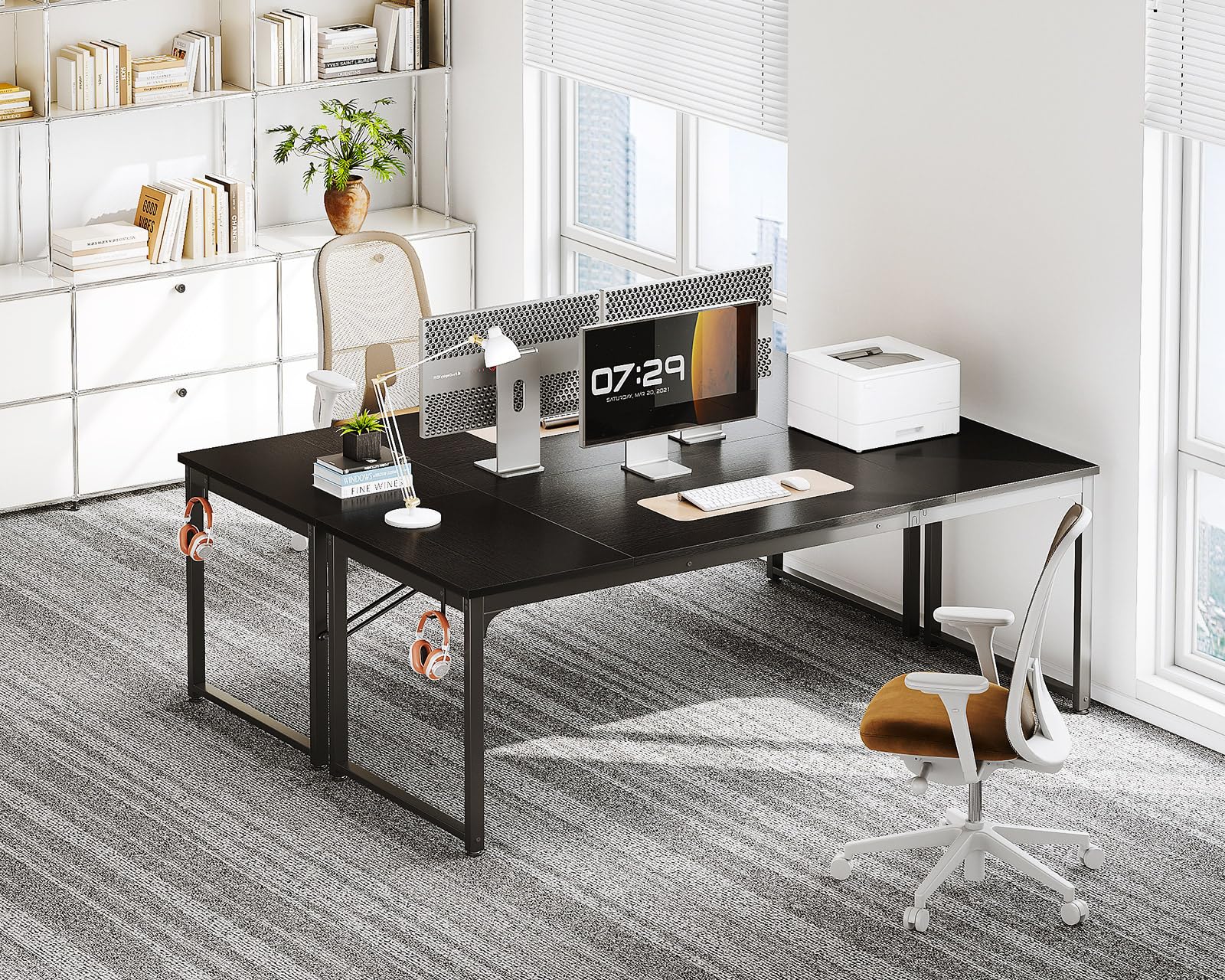 Coleshome 71 Inch Modern Computer Desk for Home Office - Sturdy Black Writing Desk for Students & Professionals - Perfect for Small Spaces & Remote Work