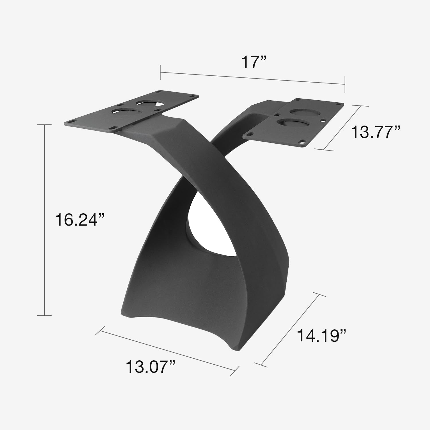 Flowyline 121 Tulipe 16H Metal Coffee Table Base for Round Table Tops - Durable Furniture Legs for Living Room, Lounge & Office Decor