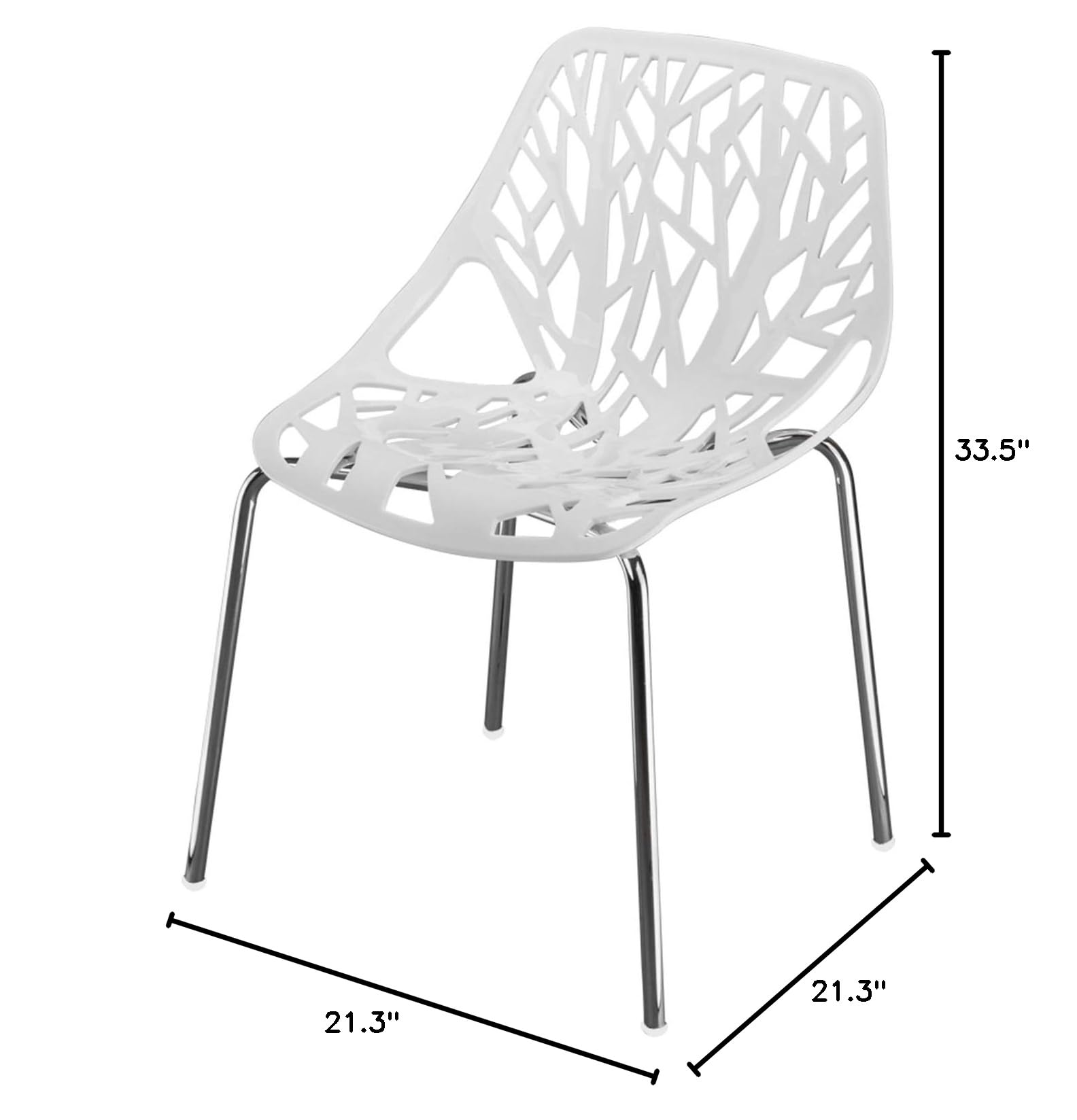 Modern Stackable Dining Chairs Set of 4 - Waterproof Birch Wood Kitchen Chairs with Comfy Bird's Nest Design for Farmhouse, Porch, Poolside, Patio, Garden, Balcony & Backyard Decor | Perfect for Outdoor Entertaining and Indoor Dining (White)