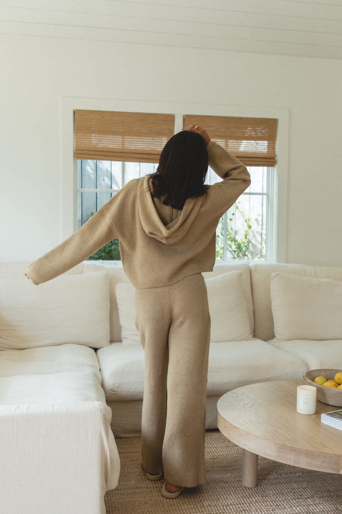 Cozy Autumn Wave Knit Sweater Pants for Women - Soft Winter Lounge Pants, Warm Casual Sweatpants for Home, Office & Travel
