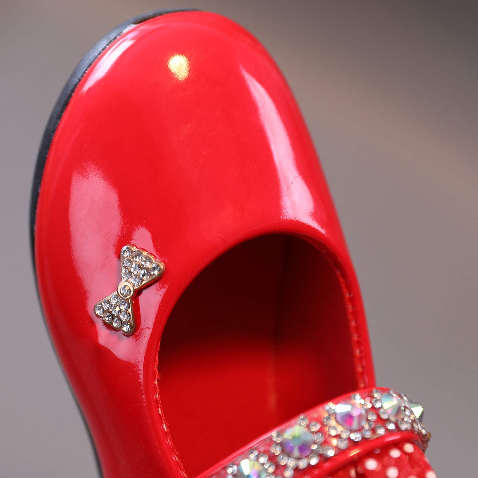 Lykmera Girls' Crystal Sneakers for Toddlers - Princess-Inspired Casual Baby Shoes for Kids (Red, Size 9.5-10 Years) | Perfect for Playdates, Parties & Everyday Wear