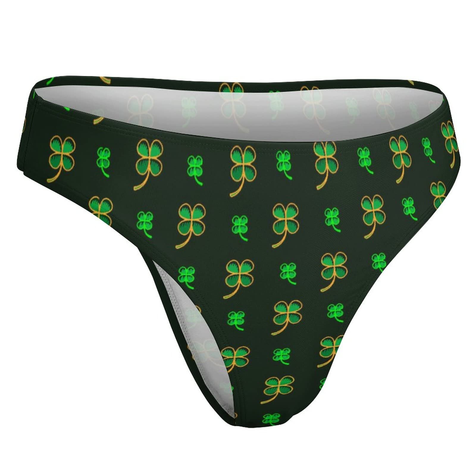 Lucky Irish Four Leaf Clover Women's Underwear - Sexy Breathable T-Back Thong Panties for St. Patrick's Day & Everyday Wear - Comfortable Lingerie for Special Occasions & Date Nights