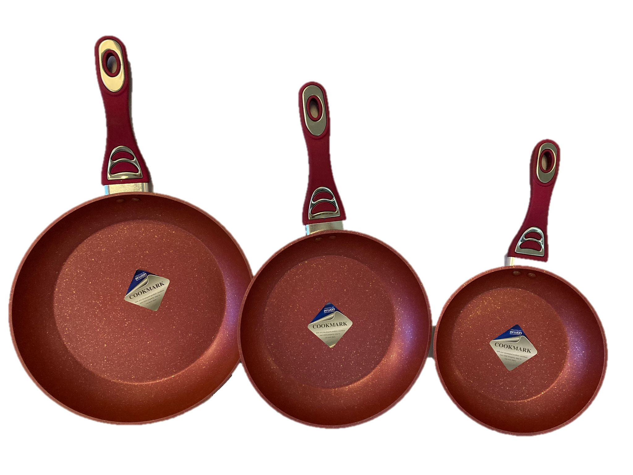 3-Piece Nonstick Marble Coated Frying Pan Set - Durable Aluminum Cookware for Sauteing, Frying & Cooking - Perfect for Home Kitchen, Restaurant & Camping Use