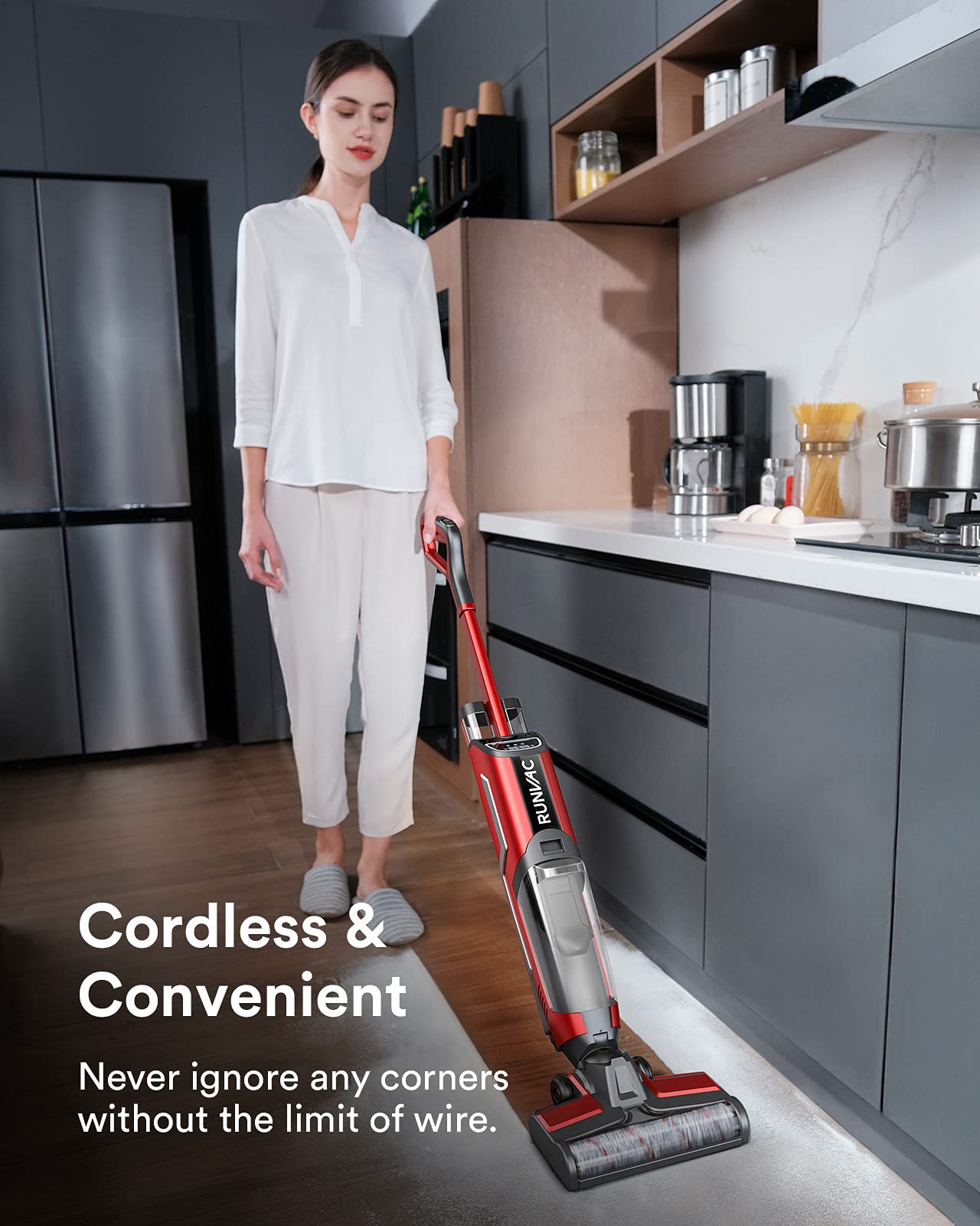 **Cordless Wet Dry Vacuum Cleaner and Mop - 4900mAh Battery for 60min, Self-Cleaning, Lightweight Multi-Surface Floor Cleaner for Hardwood, Tile & Carpet - Perfect for Home, Office & Pet Hair Cleaning**