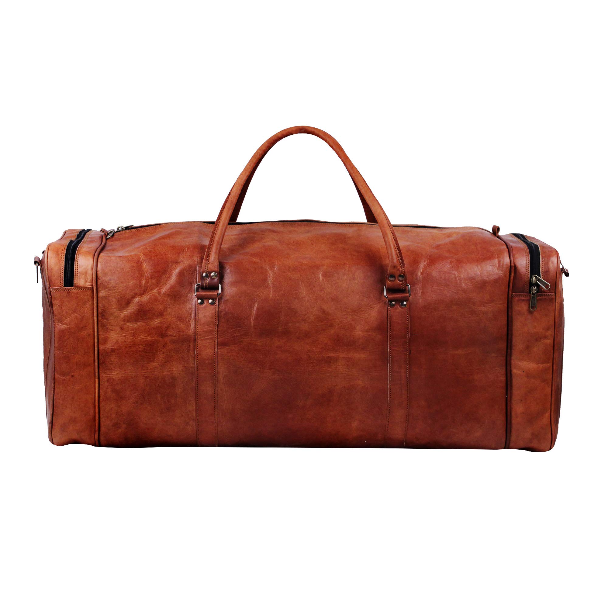 Premium 30-Inch Large Leather Duffle Bag for Men & Women - Oversized Weekender Travel Luggage | Durable Genuine Leather Carryall for Gym, Business Trips & Weekend Getaways