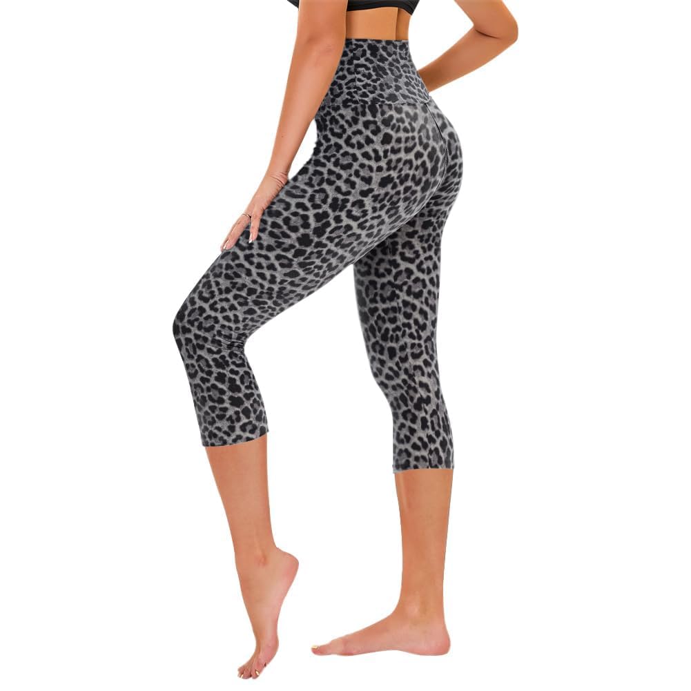 TNNZEET Women's High Waisted Capri Leggings with Pockets - Tummy Control Black Yoga Pants for Workout, Cycling & Casual Wear | Perfect for Gym, Running & Everyday Comfort