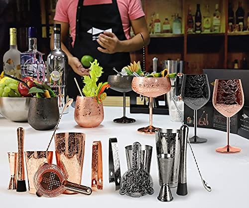 Premium 13-Piece Cocktail Travel Set - SKY FISH Bartender Kit with Bar Tools & Insulated Bag for Mixing Drinks at Home, Travel, Camping, Picnics & Outdoor Parties