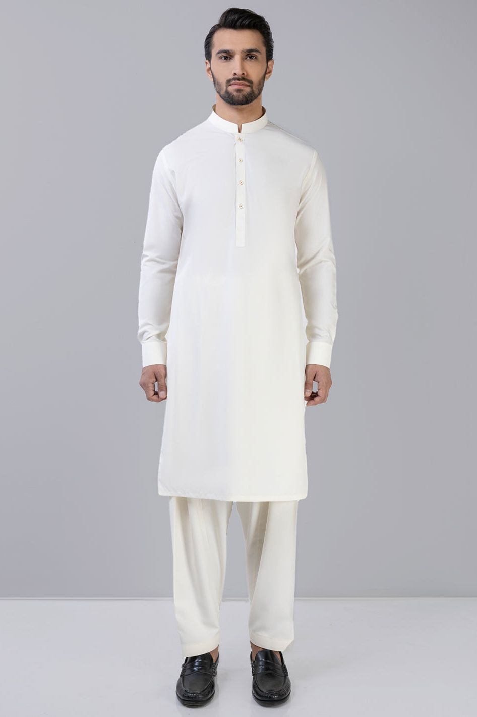 Blended Boski Cream Shalwar Kameez - Traditional Pakistani Outfit by J. Junaid Jamshed | Elegant Ethnic Wear for Weddings, Festivals & Special Occasions