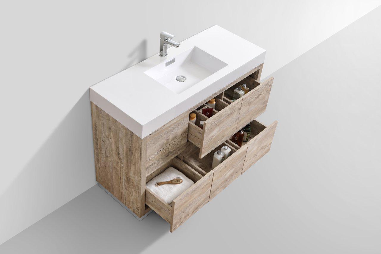 KubeBath Bliss 48 Inch Freestanding Single Sink Modern Bathroom Vanity with Soft Closing Drawers - Perfect for Master Bathroom, Guest Bath & Small Space Remodeling