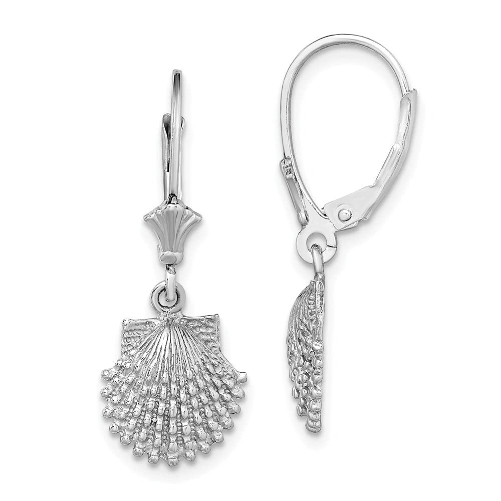 14K Gold Beaded Scallop Shell Dangle Earrings for Women - Elegant Beach Wedding Jewelry, Summer Vacation Accessories, Boho Chic Gift for Her