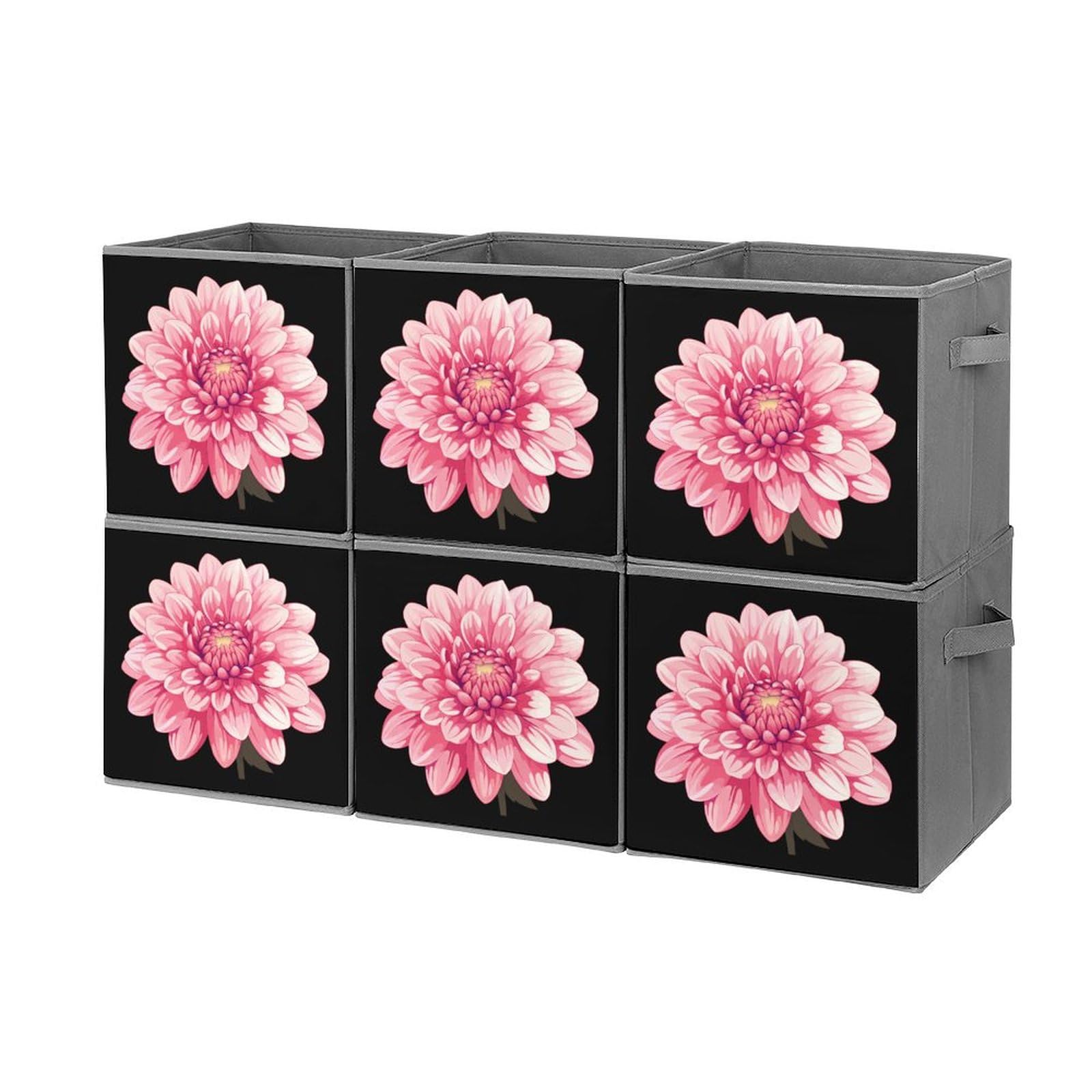 Dahlia Storage Bins 6PCS - Foldable Cube Organizers for Home & Office