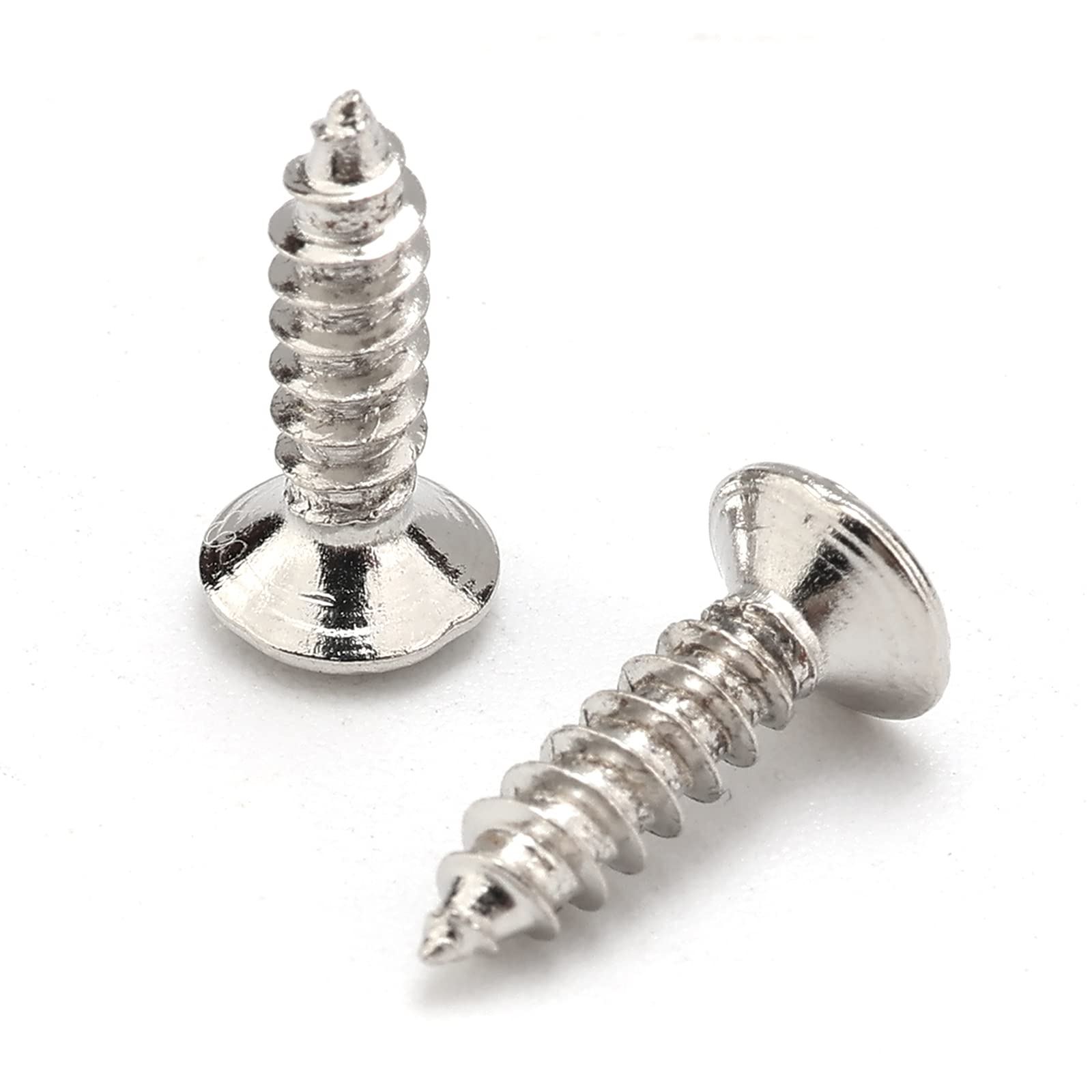 100pcs Chrome Guitar Bass Pickguard Screws for ST TL SG LP Guitars - Perfect for DIY Repairs & Upgrades