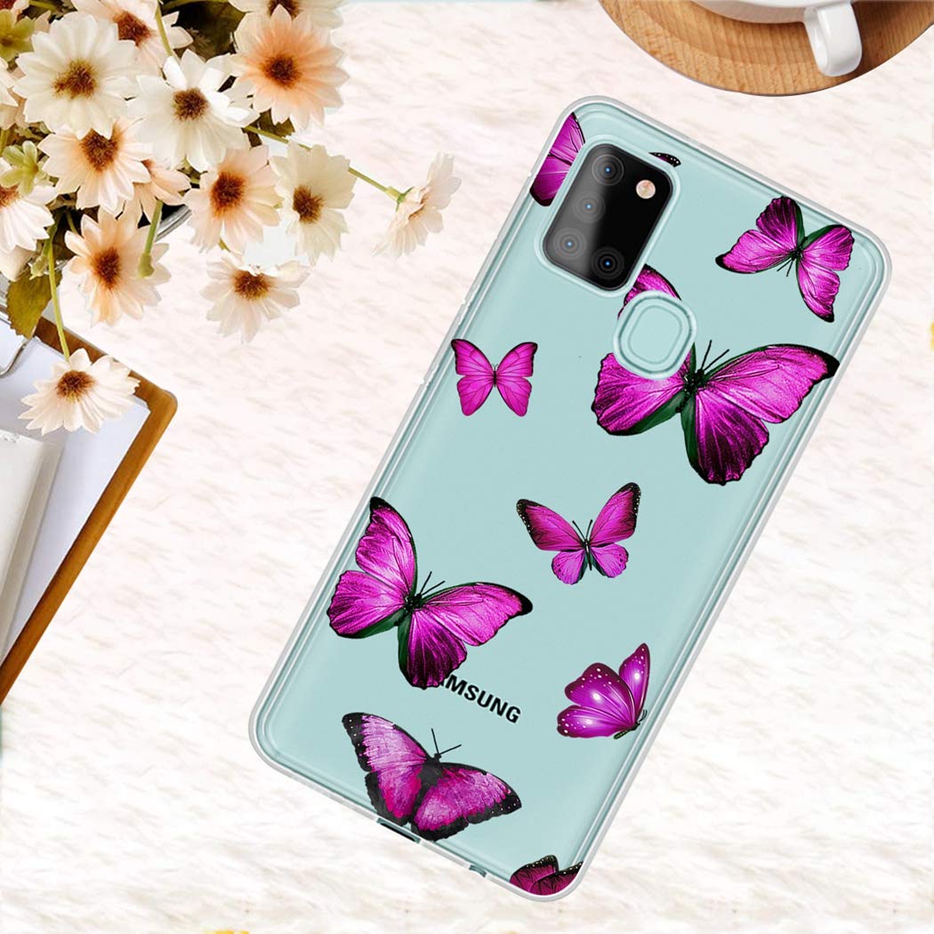 Samsung Galaxy A21S Phone Case - Cute Clear Slim Shockproof TPU Protective Cover with Butterfly Pattern for Women & Girls | Perfect for Everyday Use, Work, and Travel