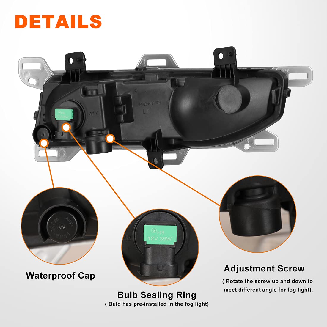 Nixon Offroad Fog Lights for Nissan Titan 2020-2025 (Excludes Titan XD) - Durable Fog Lamp Kit, Direct Replacement Driving Light Assembly (1 Pair) - Perfect for Night Driving, Off-Road Adventures & Inclement Weather Visibility