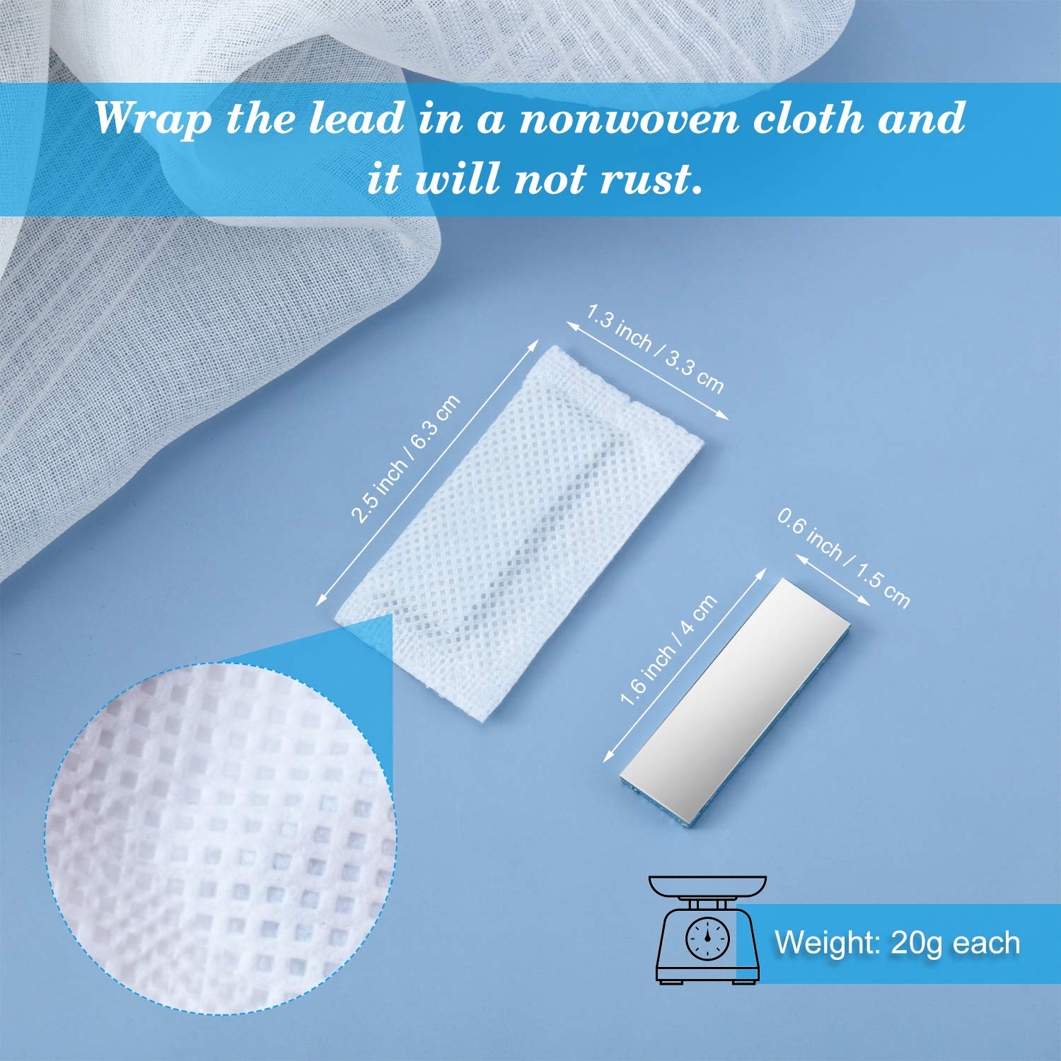 Tatuo 16-Piece Metal Curtain Weights (20g Each) - Heavy Duty Drapery Hold Down Clips for Sheer, Lightweight Curtains - Perfect for Home, Office & Window Decor
