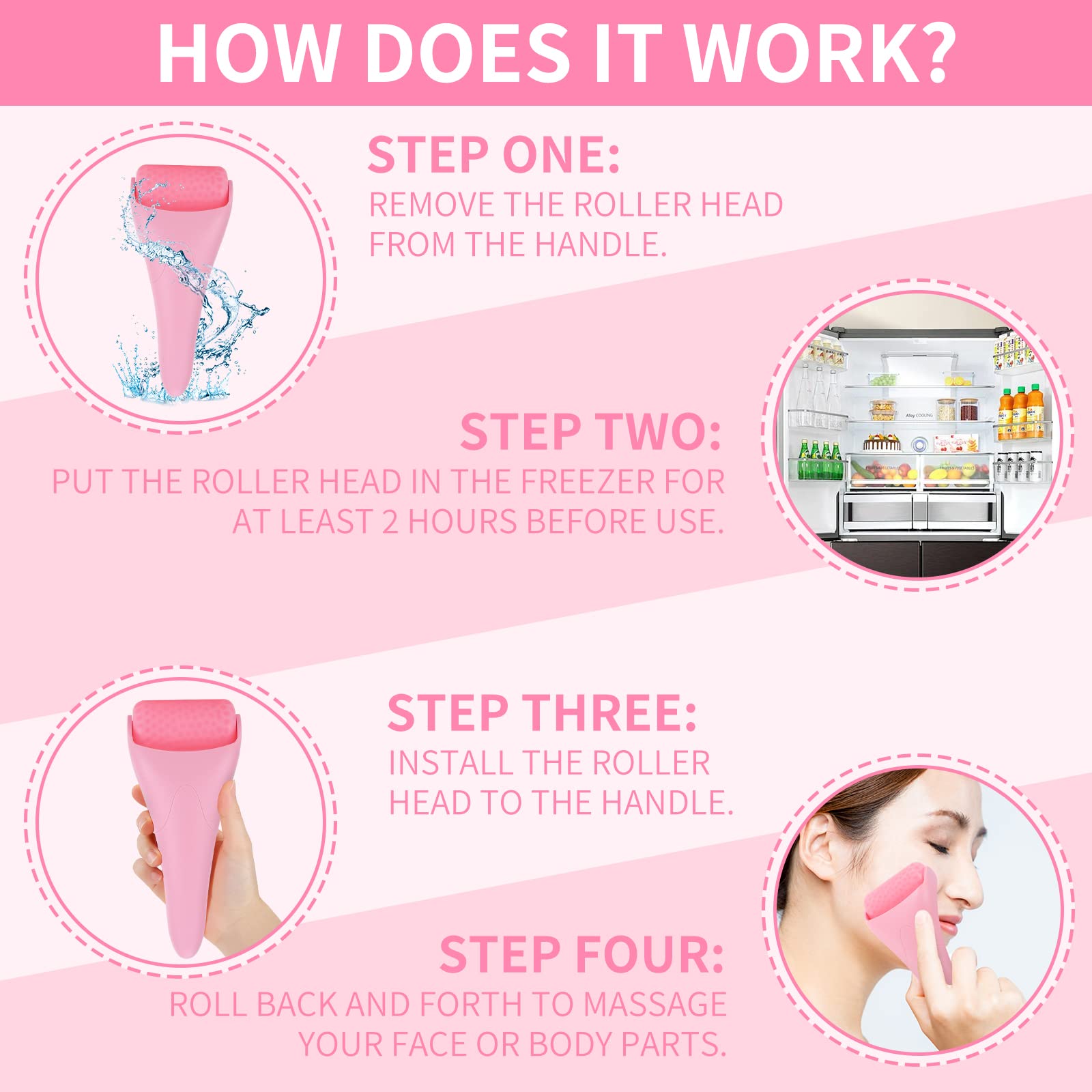 DOUKEN Ice Roller for Face & Eye - Premium Cold Therapy Facial Massager for Puffiness & Skin Soothing | Self-Care Skin Care Tool for Dark Circles, Wrinkles & Inflammation Relief | Perfect for Morning Routine, Post-Workout & Spa Day