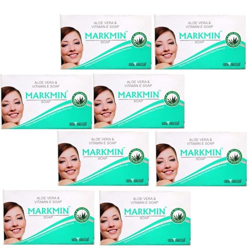 Markmin Aloe Vera Soap with Vitamin E for Brighter Skin - Pack of 8 | Gentle Cleansing & Moisturizing for Daily Face & Body Care