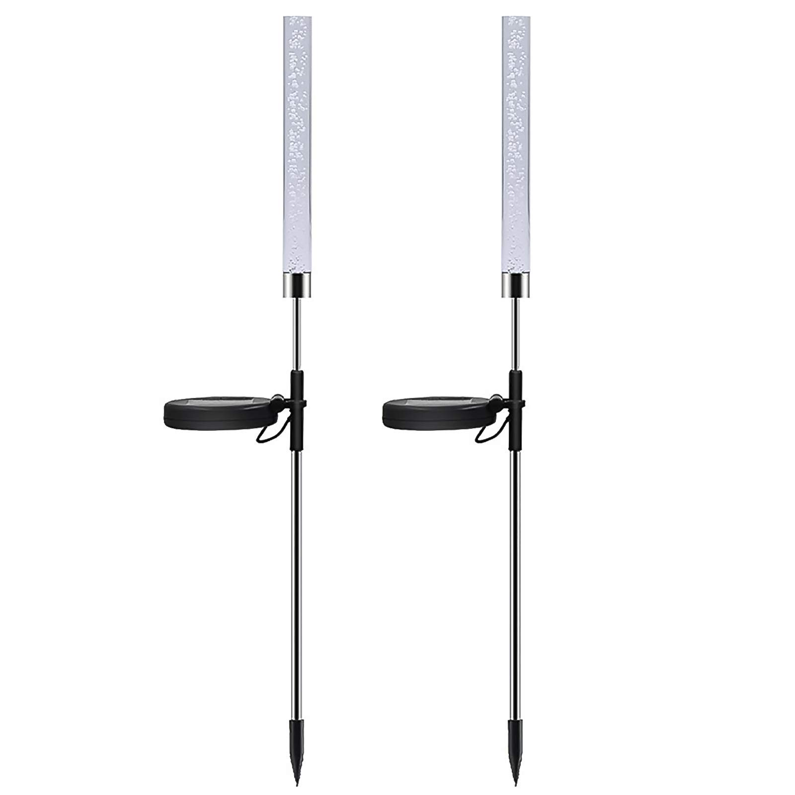 Color Changing Solar Garden Lights Outdoor - 2 Pack RGB Waterproof Acrylic Bubble Solar Stake Lights for Patio, Backyard, Pathway, Lawn & Landscape Decoration | Perfect for Outdoor Parties, Weddings & Nighttime Ambiance