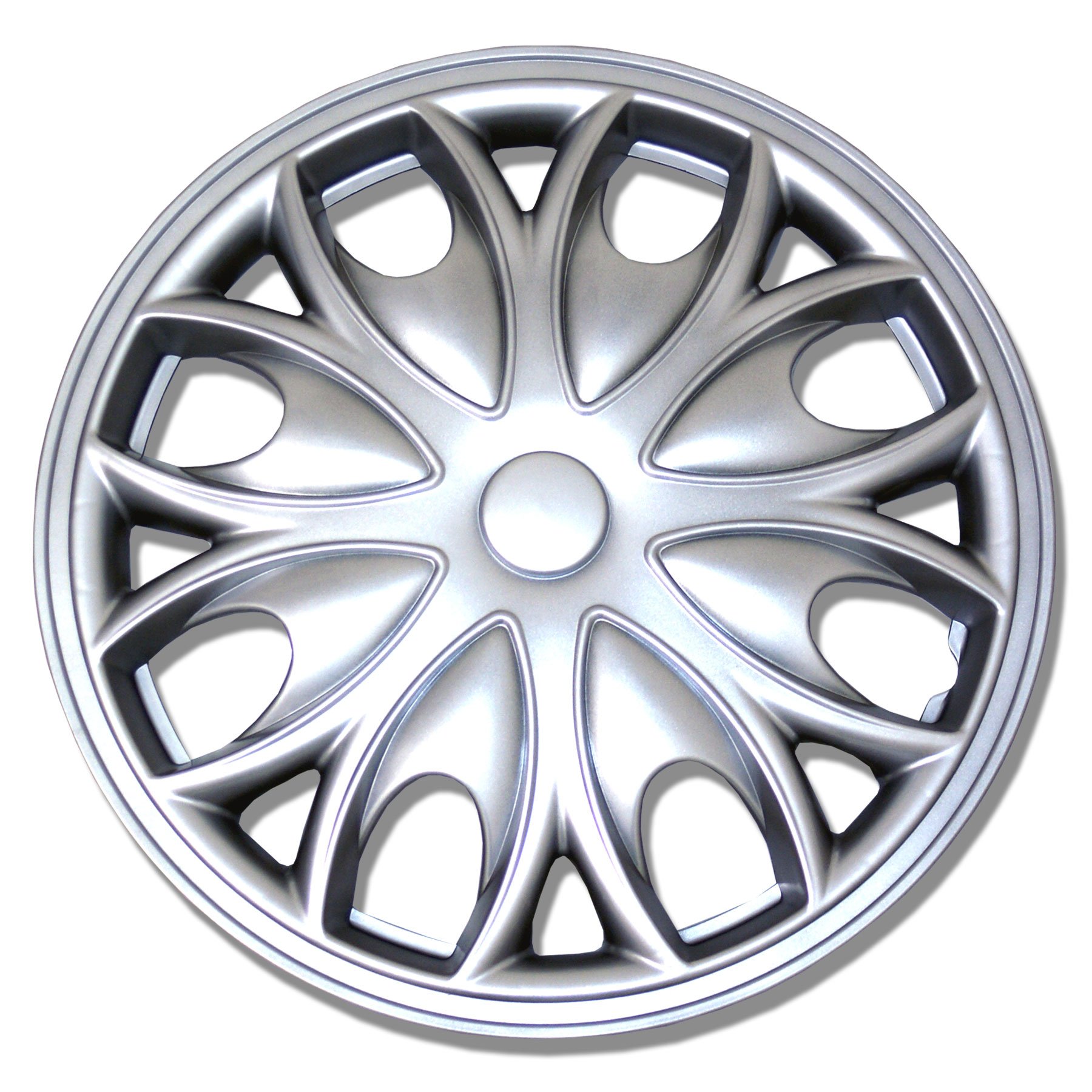 TuningPros WSC-526S15 15-Inch Silver Wheel Skin Covers (Set of 4) - Hubcaps for Cars, Trucks & SUVs - Enhance Style & Protect Rims from Scratches & Damage