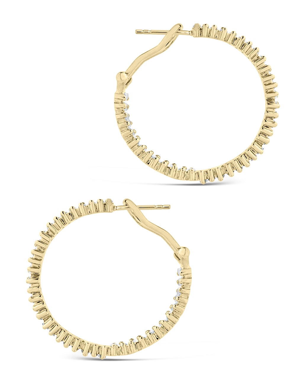 Mischa CZ Statement Hoop Earrings for Women - Sparkling Cubic Zirconia Gold Plated Dangle Earrings - Perfect for Parties, Weddings & Evening Events