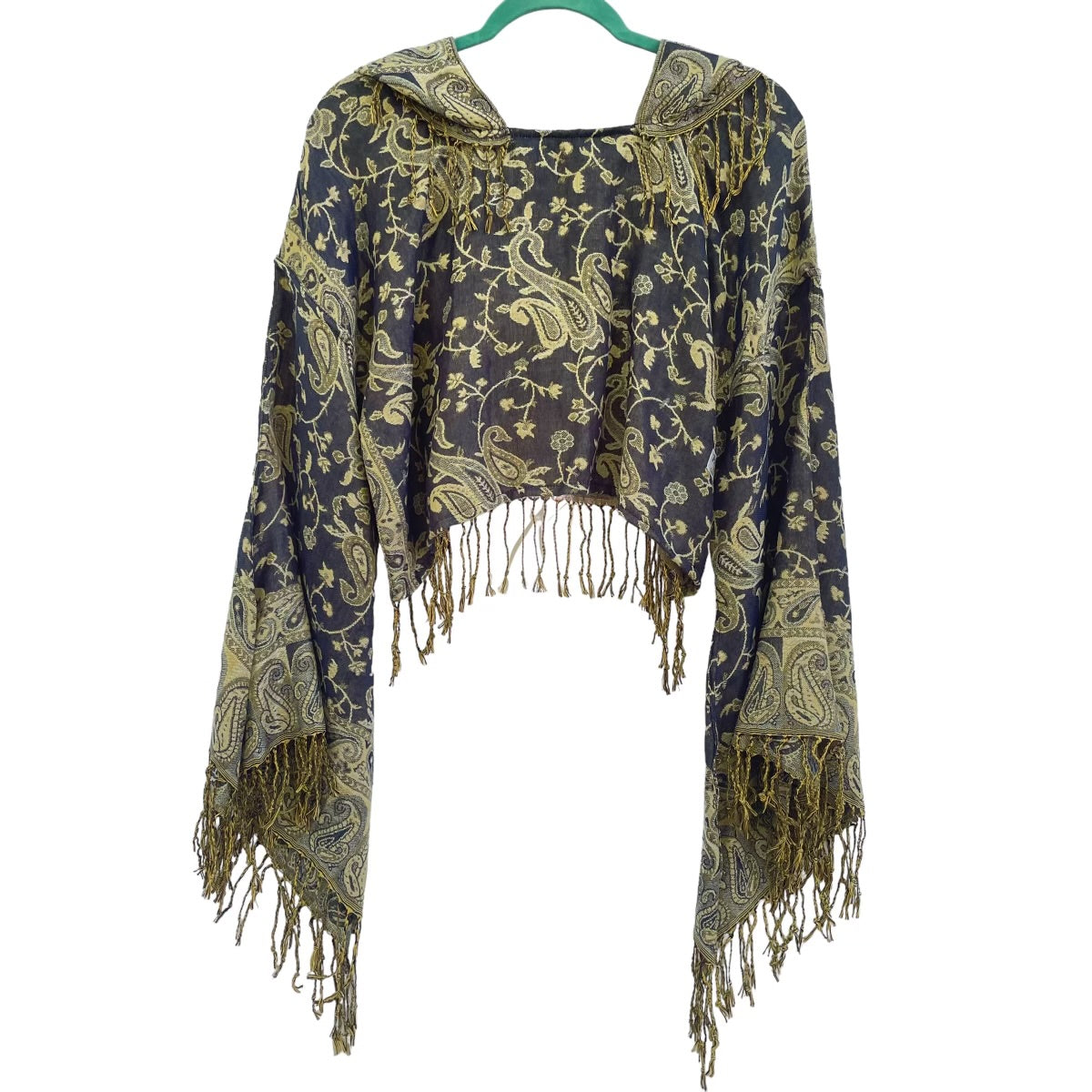 Butterfly Bell Pashmina Shawl - Egyptian Navy & Gold Luxury Wrap for Women - Perfect for Evening Parties, Weddings & Special Occasions