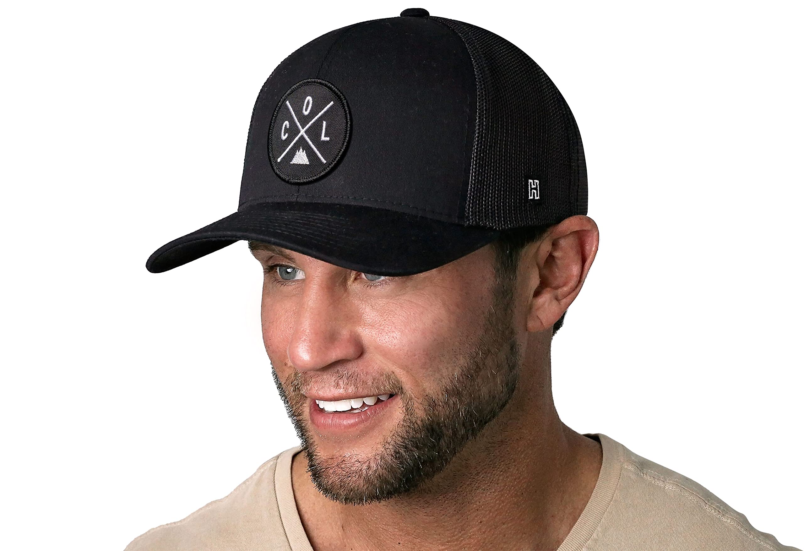HAKA State City Trucker Hat for Men & Women - Adjustable Mesh Snapback Baseball Cap - Durable Outdoor Black Golf Hat for Sports, Travel & Casual Wear