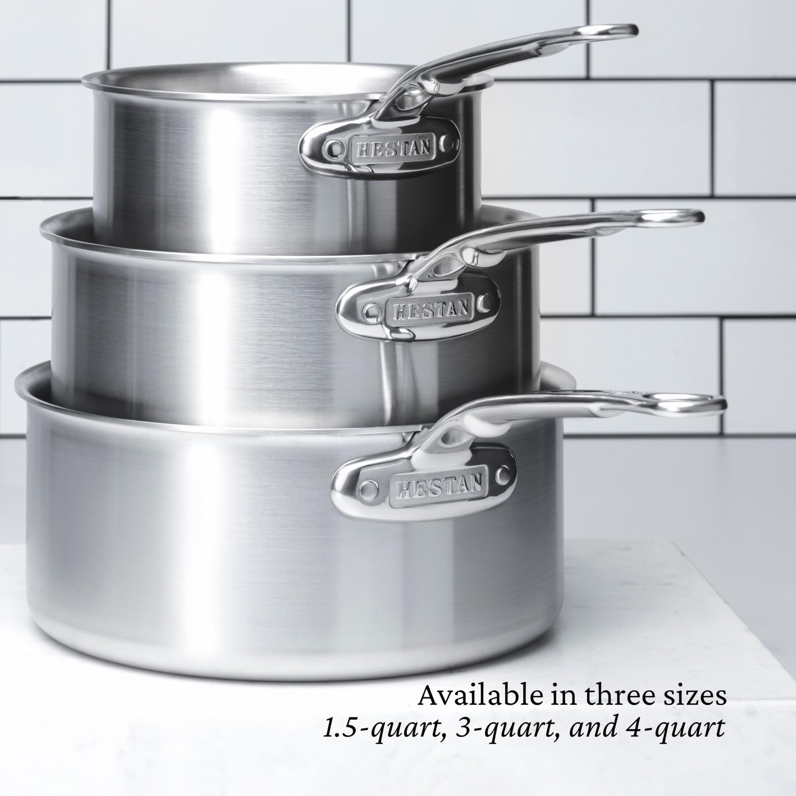 Hestan Thomas Keller Insignia 1.5 Quart Stainless Steel Sauce Pot - Induction Compatible Cookware for Professional Chefs & Home Cooking - Perfect for Sauces, Soups & Melting Chocolate