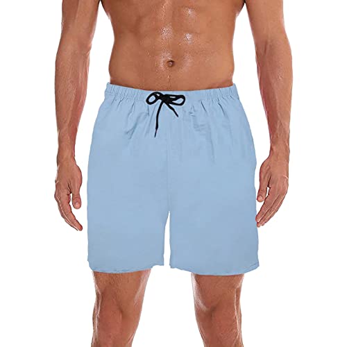 **Men's Quick-Dry Waterproof Beach Board Shorts - Plain Color Swim Trunks for Swimming, Surfing & Outdoor Activities**