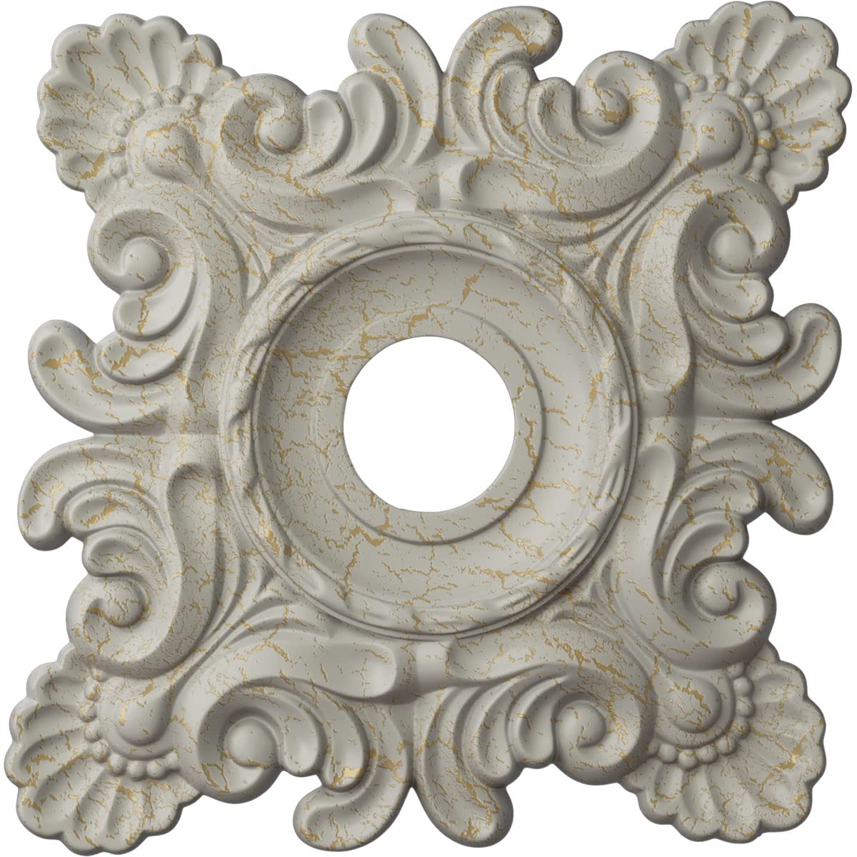 Ekena Millwork 18 Inch Hand-Painted Crackle Ceiling Medallion - CM18CRPCC Crawley Design, 18