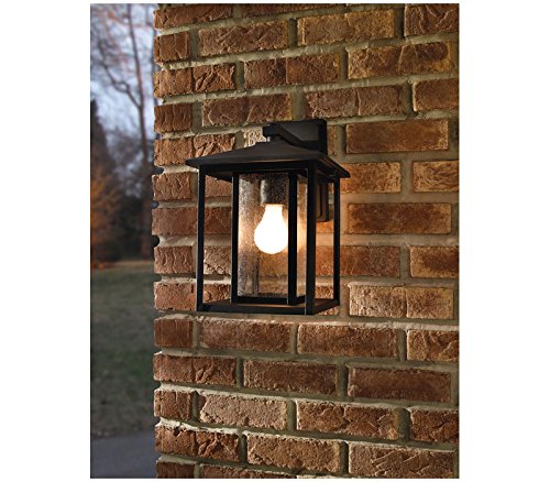Sea Gull Lighting 88027-57 Hunnington Outdoor Wall Lantern - Weatherproof Exterior Light Fixture, Single Bulb, Weathered Pewter Finish - Perfect for Porch, Patio & Garden Lighting