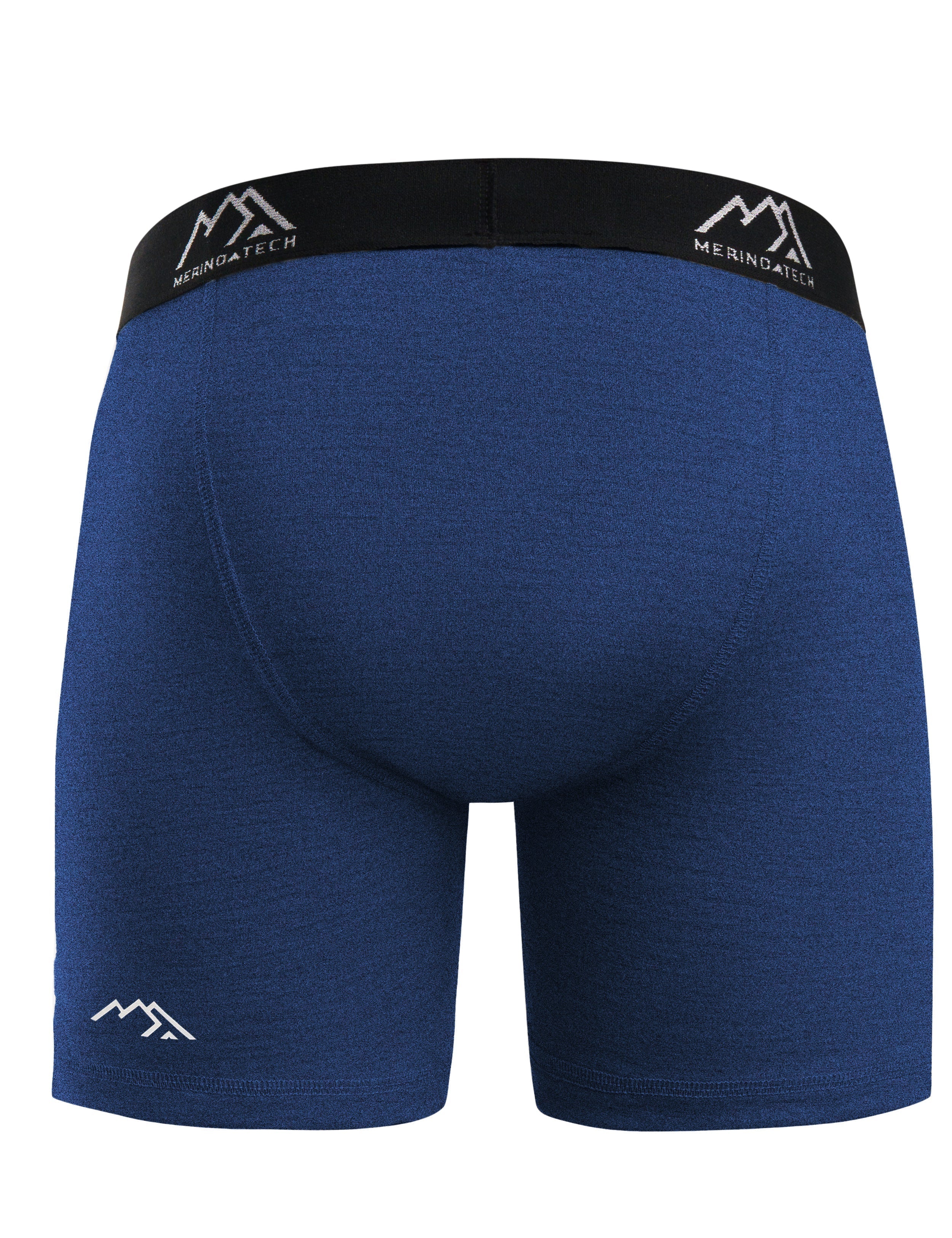 Premium Men's Merino Wool Boxer Briefs - 170g Soft Comfort Underwear in Midnight Navy - Ideal for Travel, Hiking & Everyday Wear