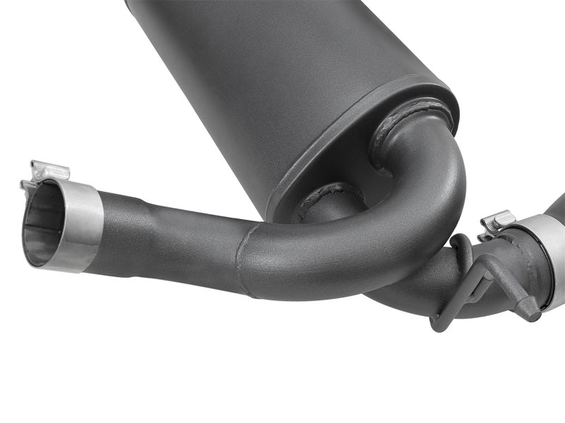 AFE Rebel Series Axle Back Exhaust System with Black Tips for Jeep Wrangler JK 2007-2018 (3.6L & 3.8L V6) - Enhanced Performance & Aggressive Sound for Off-Road Adventures