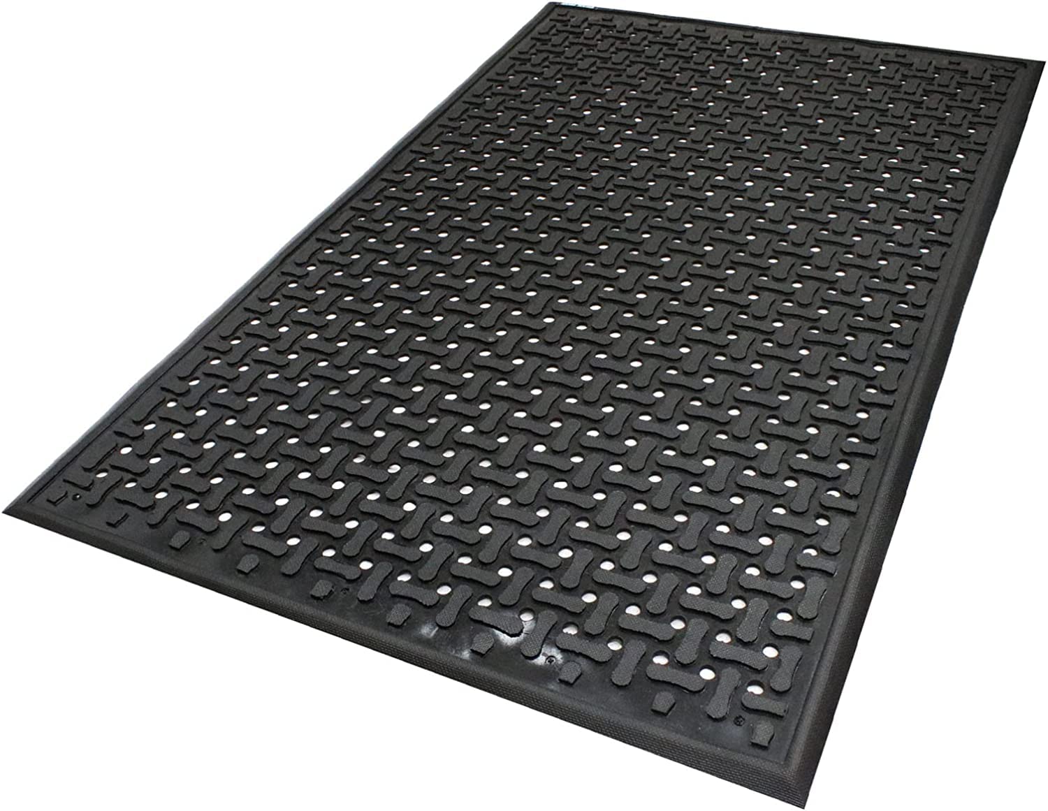 **M+A Matting Comfort Flow Anti-Fatigue Kitchen Mat - Grease Proof, Oil Resistant, Odor Resistant, Lightweight Commercial Floor Mat for Wet Areas – Black (3' x 5') – Perfect for Restaurant, Bakery, and Food Service Workspaces**
