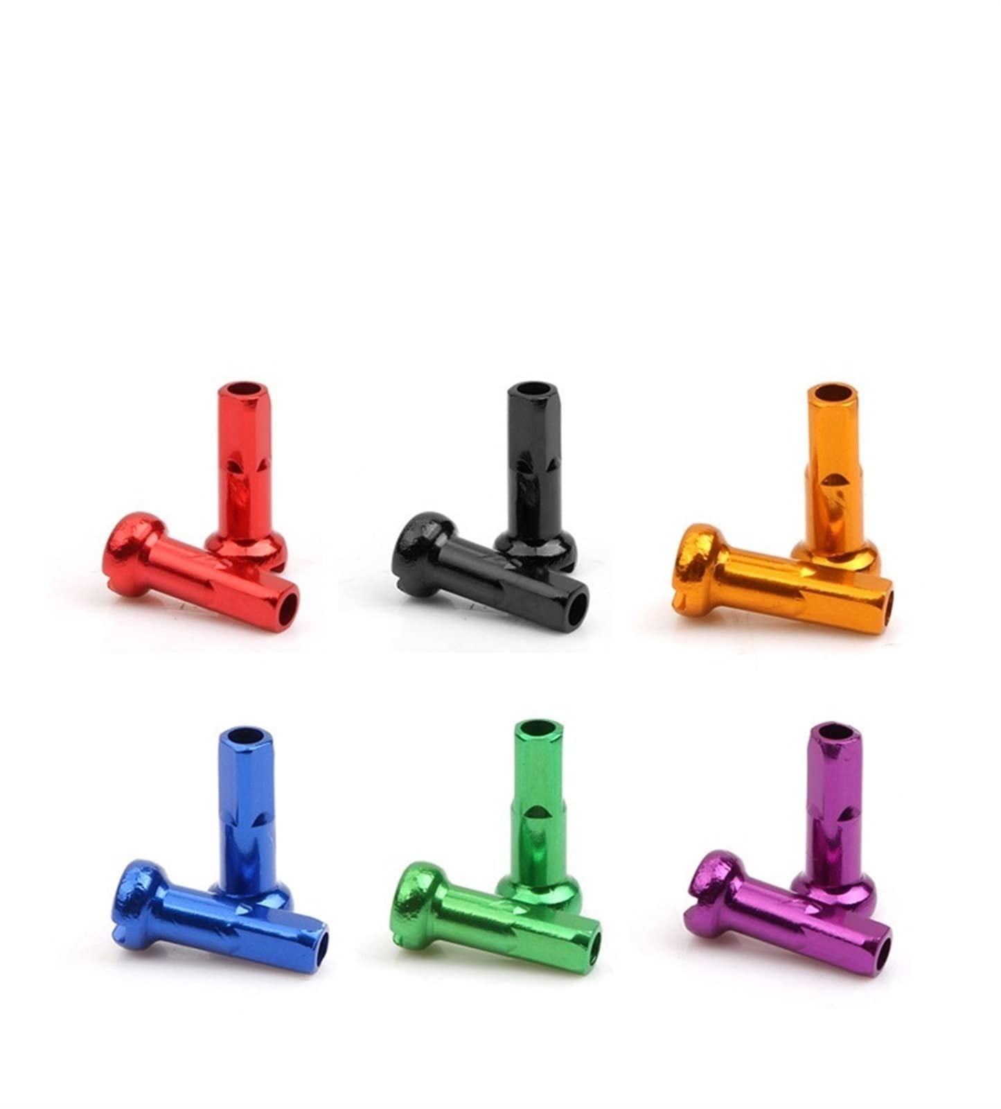 WICKYPRINCE 10Pcs Multicolor Anodized Aluminum Alloy Bike Spoke Nipples - 14mm Mountain Bike Wheel Spokes for Cycling & Bicycle Repair - Perfect for Wheel Maintenance, Custom Builds & Cycling Upgrades