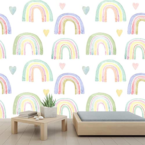 Rainbow 3D Peel and Stick Wall Murals - PVC Self-Adhesive Wallpaper Poster for Living Room, Bedroom, Nursery, Dorm Decor - 118