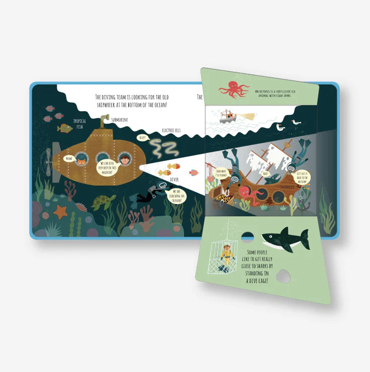Peek Inside In The Ocean Board Book - Interactive Lift-the-Flap Ocean Animals Book for Toddlers & Kids - Perfect for Early Learning, Bedtime Stories & Underwater Exploration