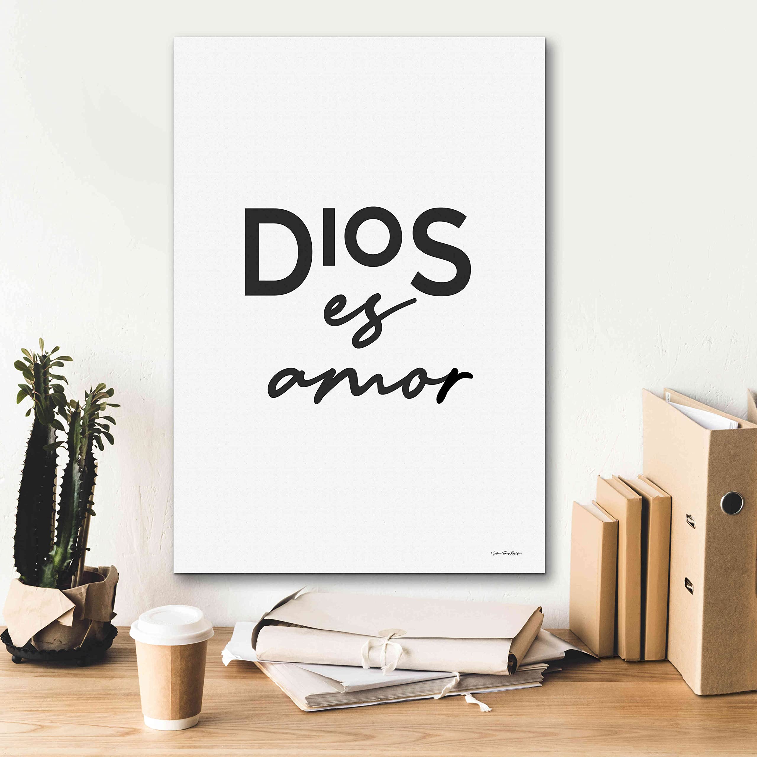 Epic Graffiti 'Dios es Amor' Spanish Religious Canvas Wall Art by Seven Trees Design - 18x26 Inch Giclee Print for Home Decor, Church & Office