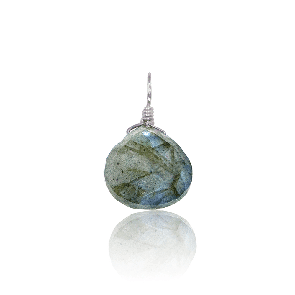 Natural Labradorite Teardrop Pendant Necklace - Genuine Gemstone Jewelry for Women - Perfect for Everyday Wear & Spiritual Healing