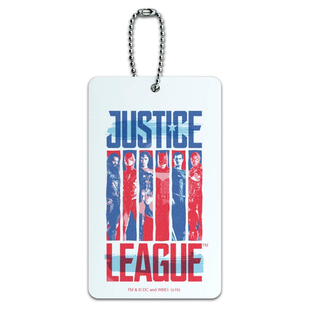 Justice League Red White Blue Luggage Tag - Superhero Suitcase ID Card for Travel - Perfect for Carry-On Bags, Backpacks & Suitcases - DC Comics Fan Accessory