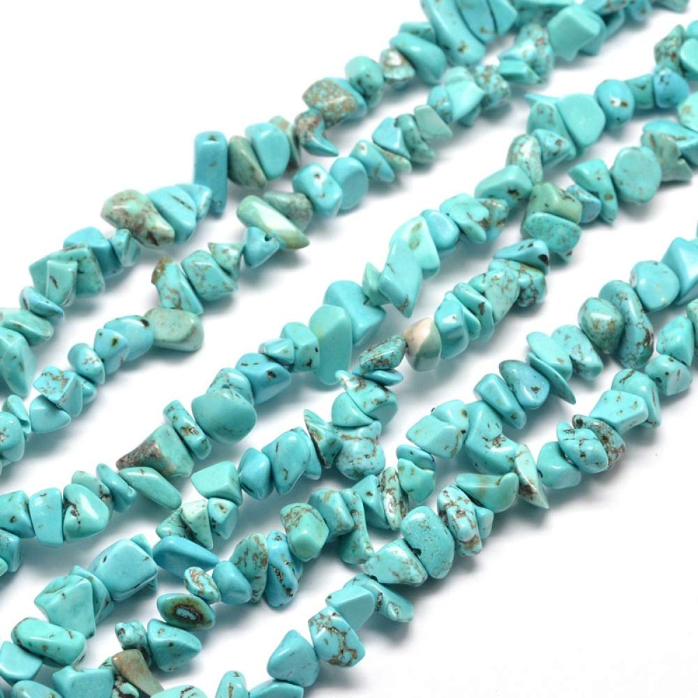 KitBeads 200-230pcs Natural Turquoise & Green Howlite Chip Beads for Jewelry Making - DIY Bracelets, Necklaces, Earrings & Boho Crafts