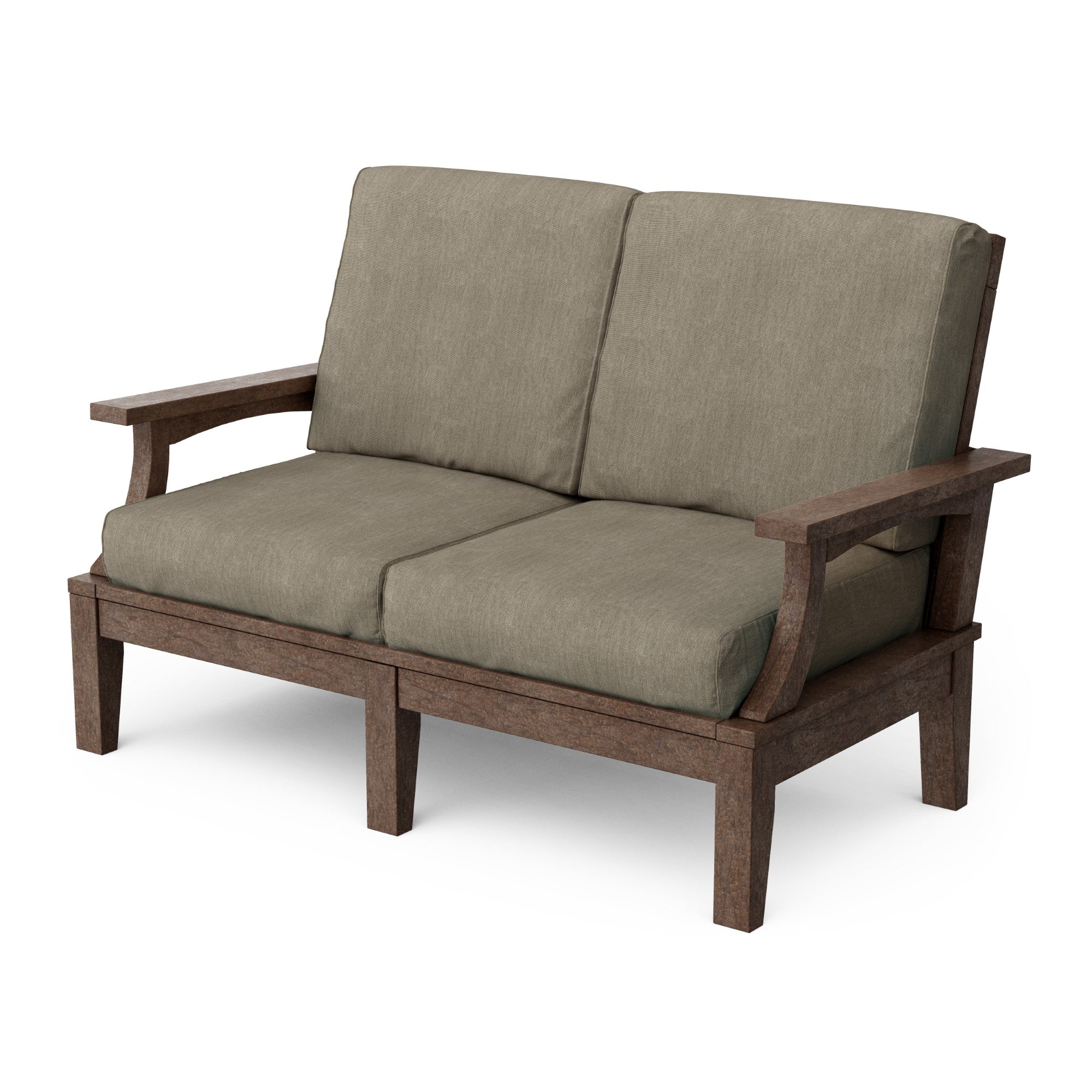 Heritage Deep Seating Love Seat Cushioned Sofa - Outdoor Patio Furniture for Garden, Poolside & Backyard Relaxation